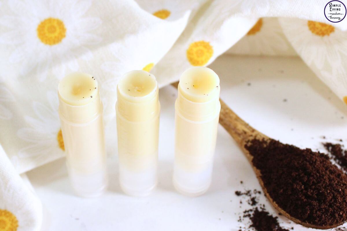 Homemade Coffee Lip Balm three tubes of lip balm