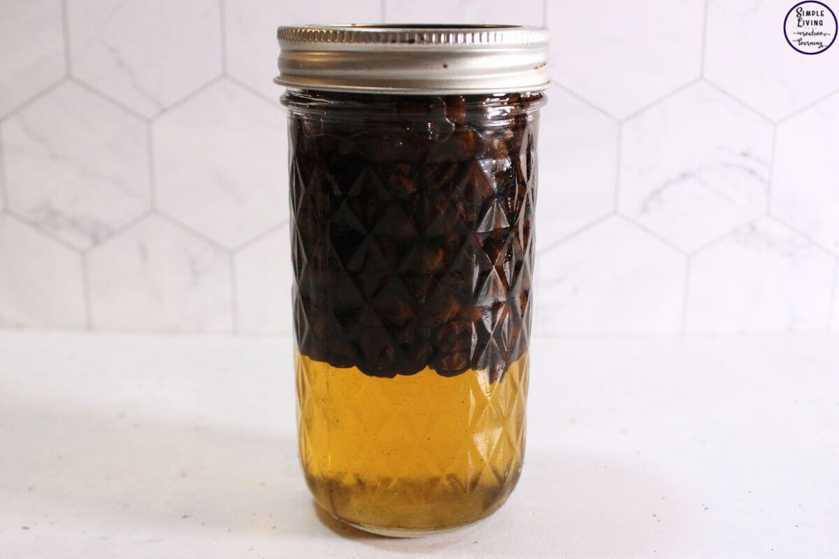 Homemade Coffee Lip Balm making the coffee infused oil