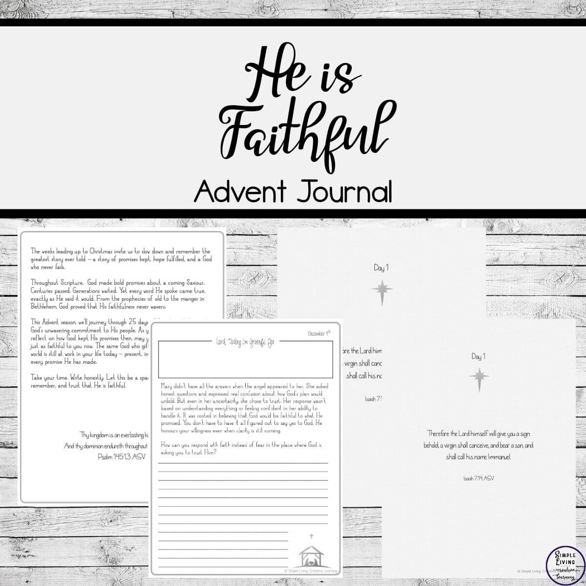 He is Faithful Advent Journal four pages