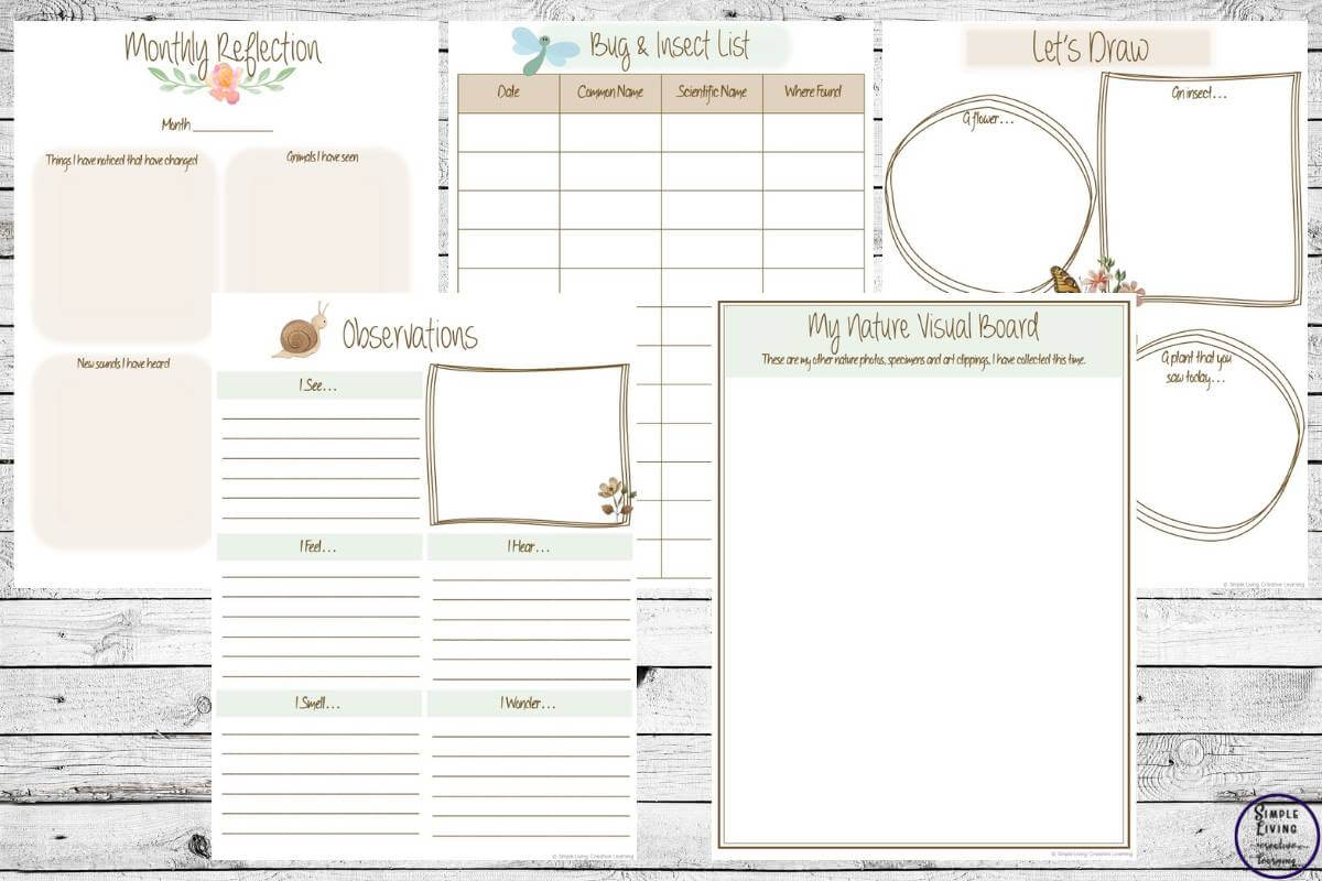 Printable Nature Journal five pages