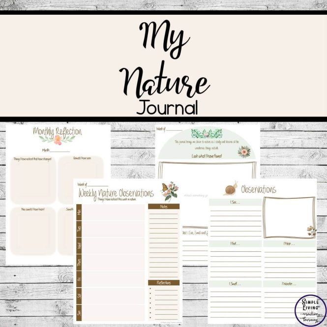 Printable Nature Journal four pages