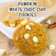 Pumpkin White Chocolate Chip Cookies one large cookie in front