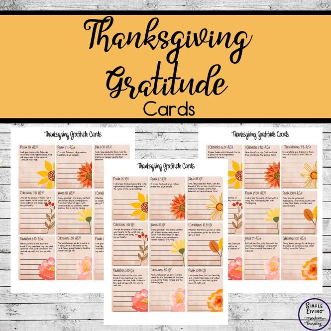 Printable Thanksgiving Gratitude Cards three pages of cards