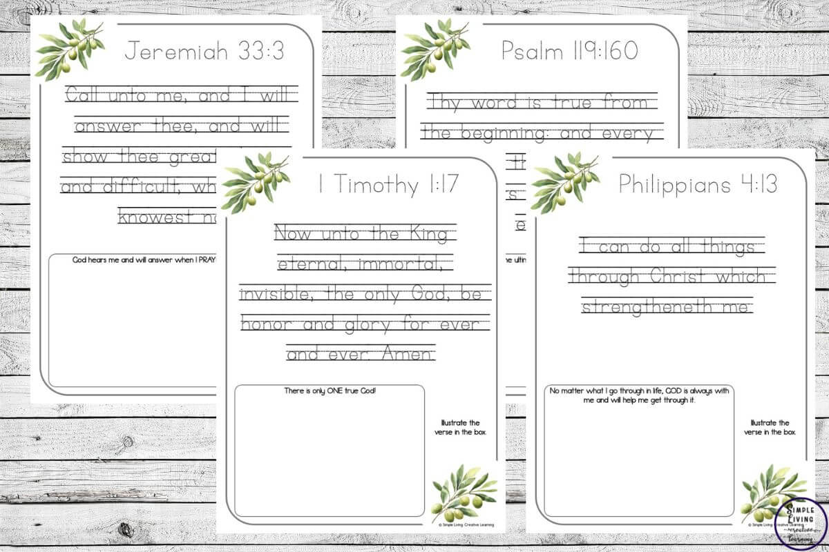 Bible Truth Tracing Printables four pages