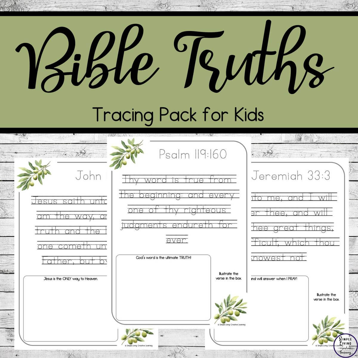 Bible Truth Tracing Printables three pages