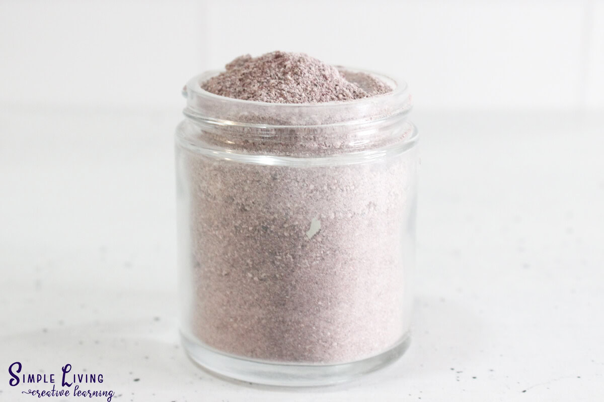Hibiscus Cleansing Grains in a glass jar ready to use