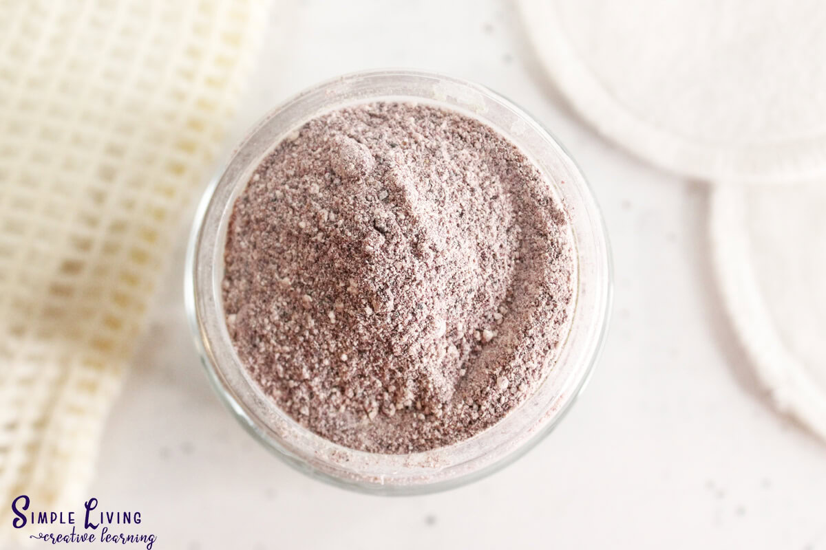 Hibiscus Cleansing Grains looking down on jar