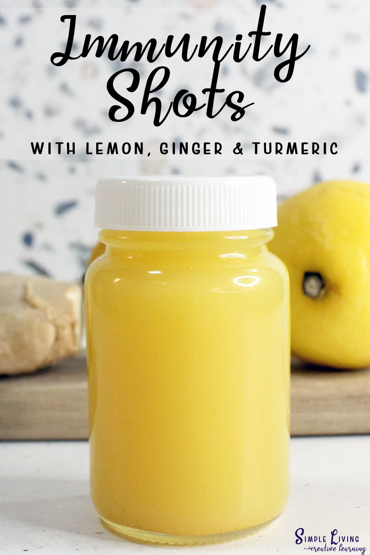 Immunity Shots With Lemon, Ginger and Turmeric