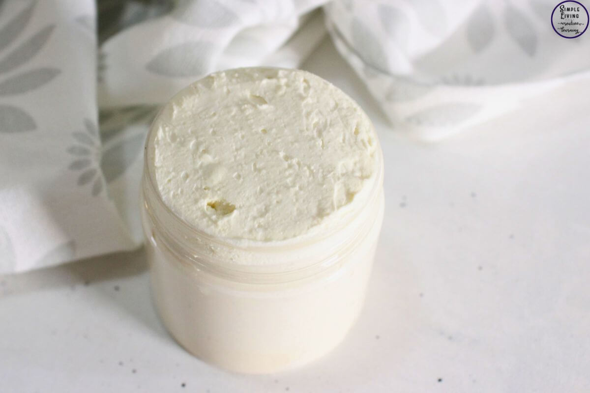 Homemade Hand Cream jar full of cream is ready to use