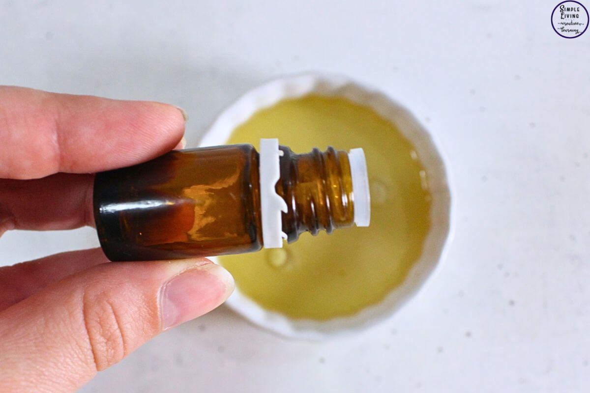 Homemade Hand Cream adding essential oils to the carrier oil