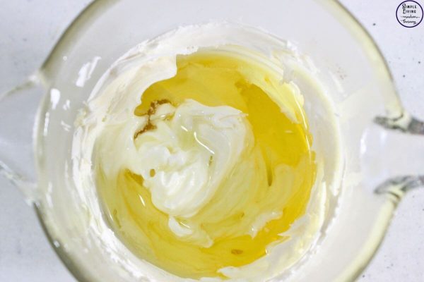 Homemade Hand Cream adding the carrier oil to the mixture