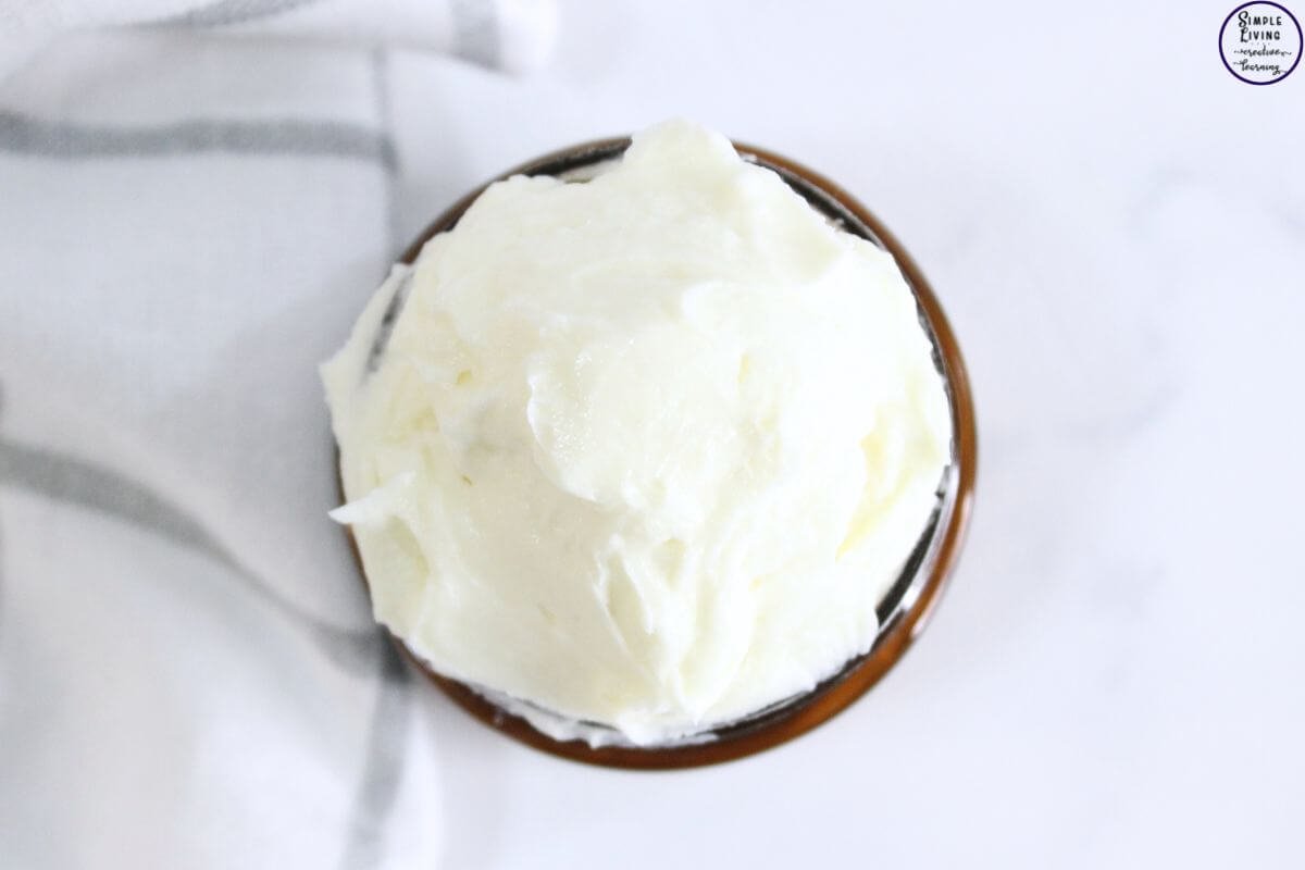 Homemade Tallow Lotion looking down from above