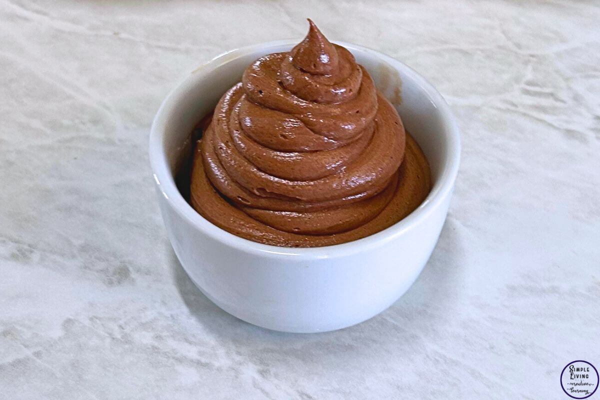Chocolate Buttercream Frosting in a bowl ready to use
