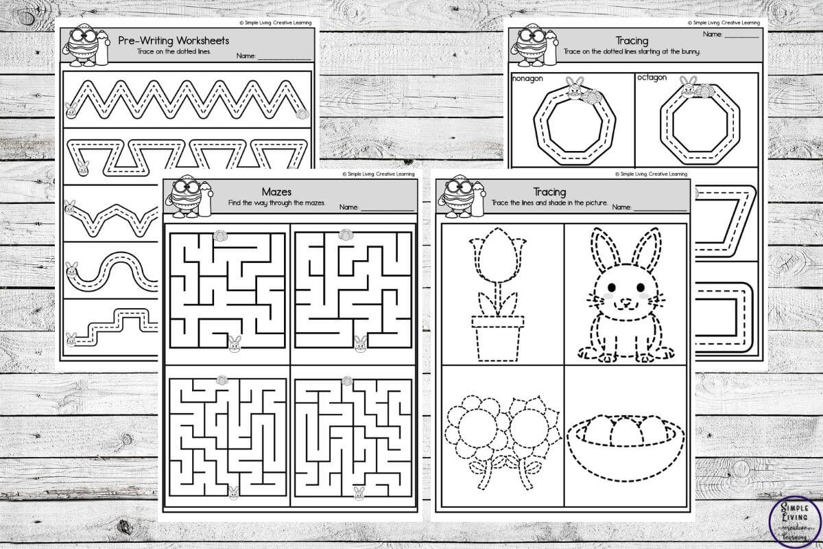Easter Activity Worksheets four pages