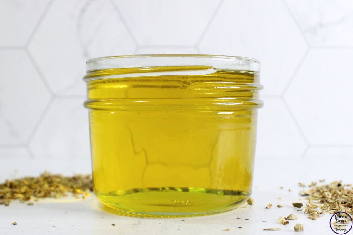Homemade Oregano Infused Oil strained