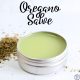 Homemade Oregano Salve in a tin