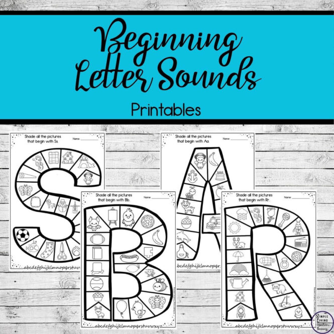 Beginning Letter Sounds Printables four pages