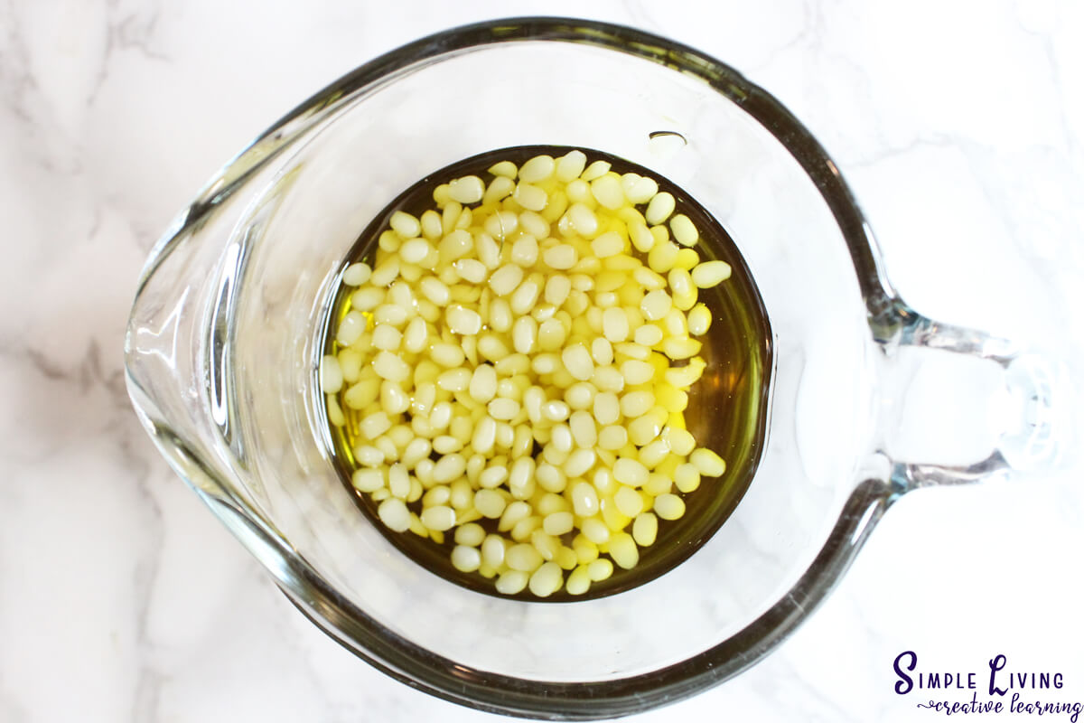 Homemade Jewelweed Salve infused oil and beeswax