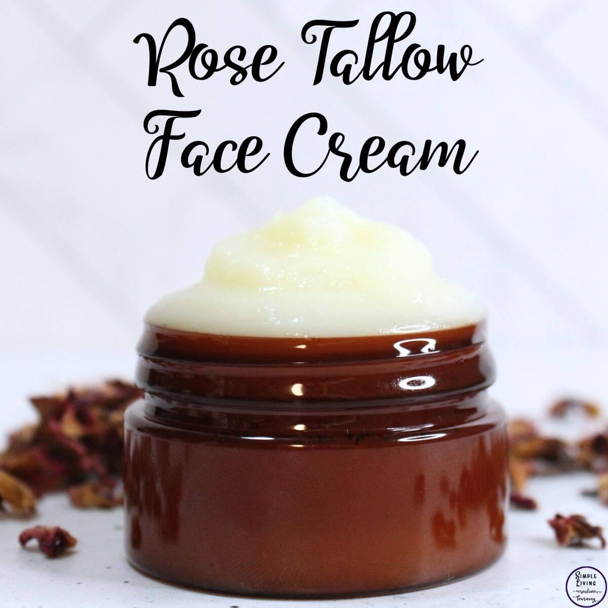 Rose Tallow Face Cream in a glass jar