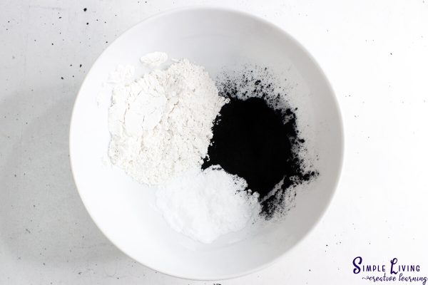 Homemade Natural Toothpaste mixing the powders together