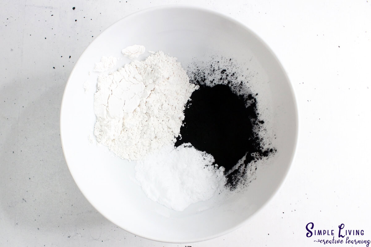 Homemade Natural Toothpaste mixing the powders together