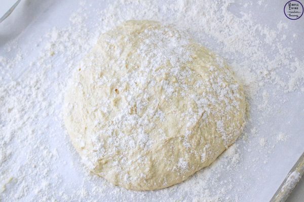 No-Knead Dutch Oven Bread dough is ready to bake