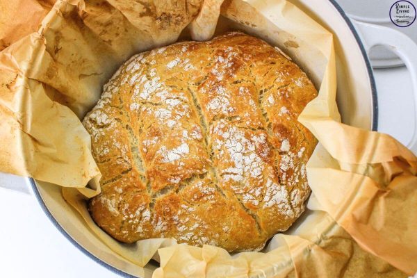 No-Knead Dutch Oven Bread just out of the oven