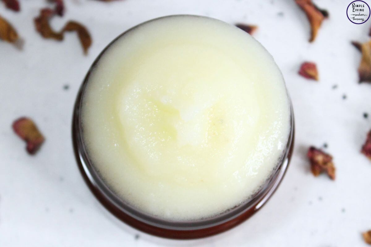 Rose Tallow Face Cream looking done on the jar of cream