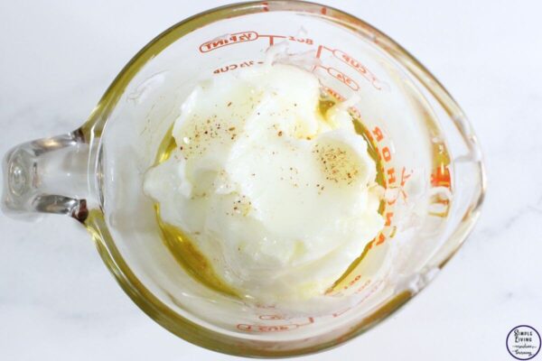 Rose Tallow Face Cream melting the tallow and infused oil together