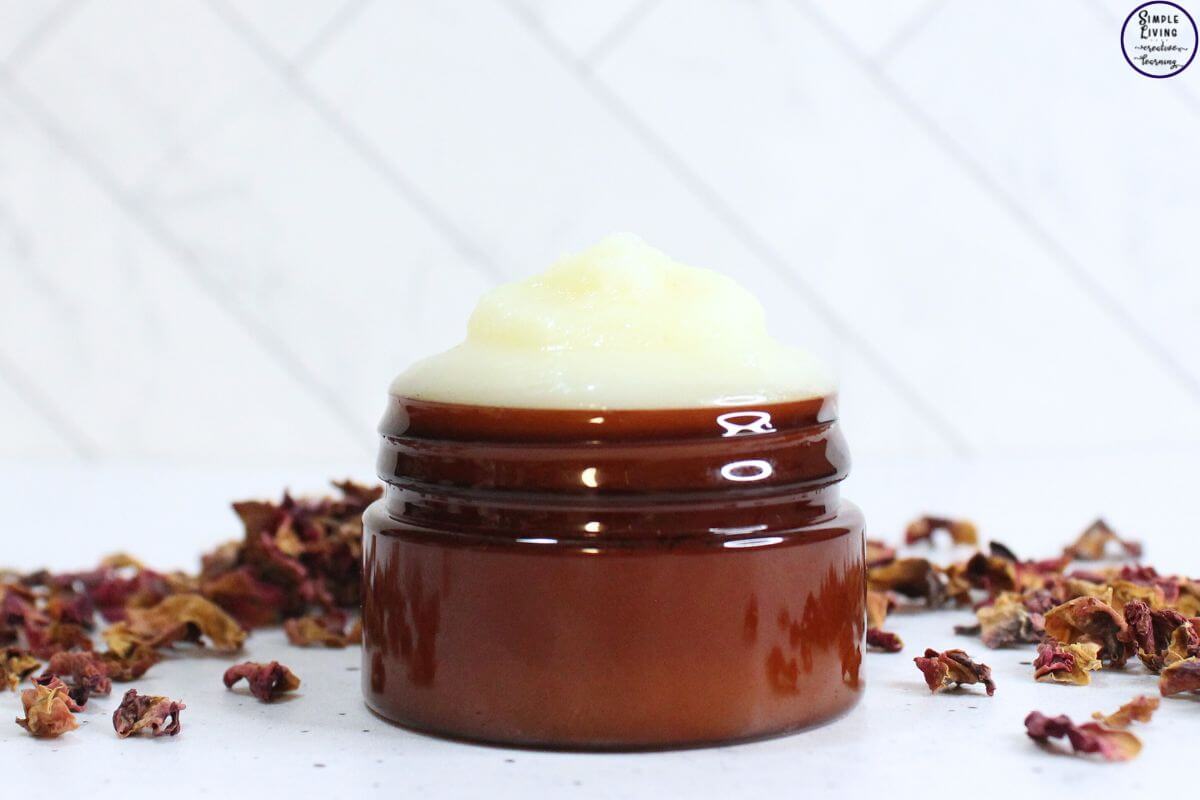 Rose Tallow Face Cream in a jar ready to use