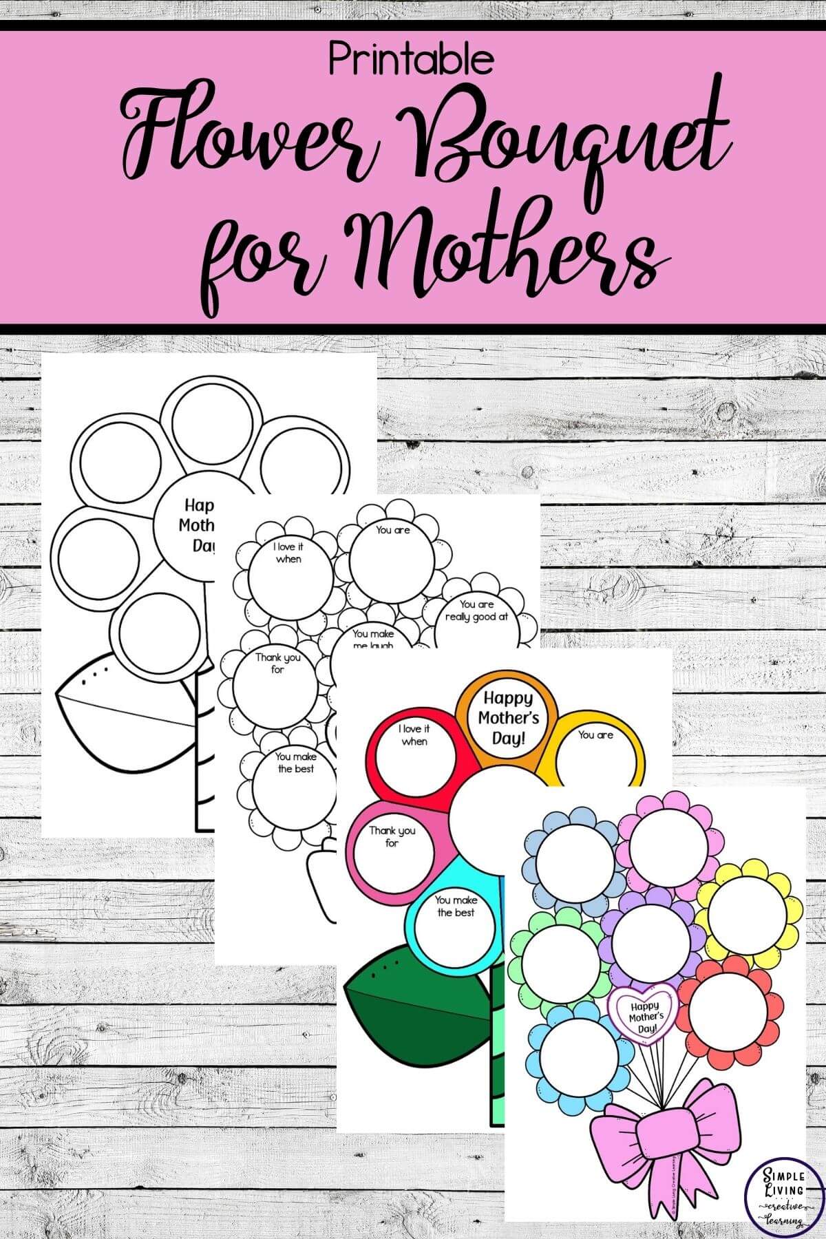 Printable Flower Bouquet For Mothers