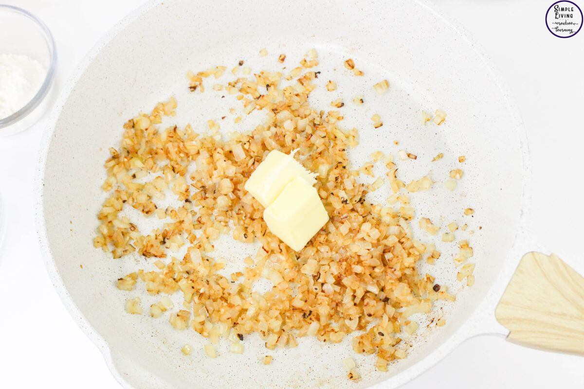 Chicken Macaroni and Cheese melting the butter