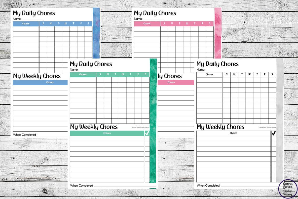 Why Should Children Help with Chores chore charts 4 pages
