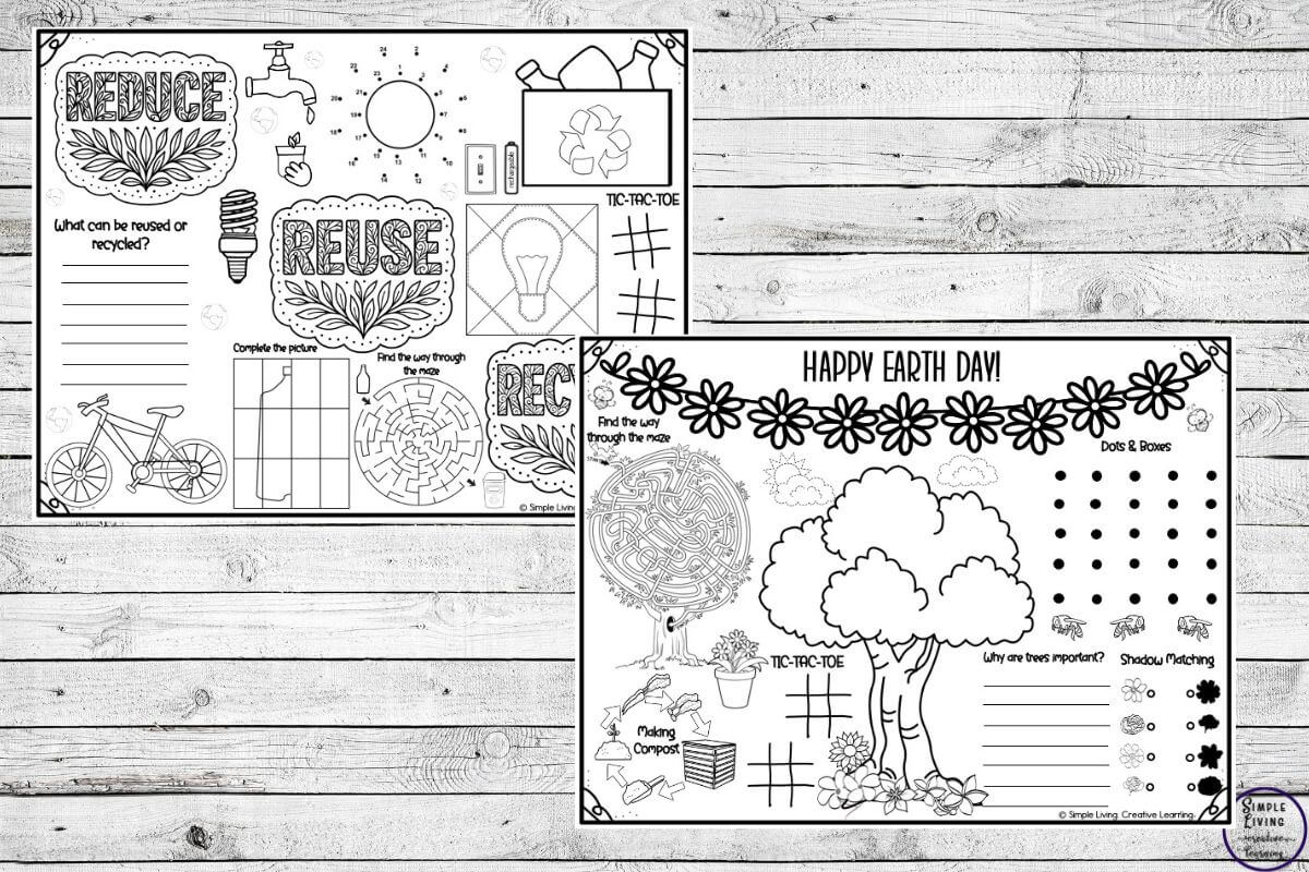 Earth Day Activity Mats two different mats