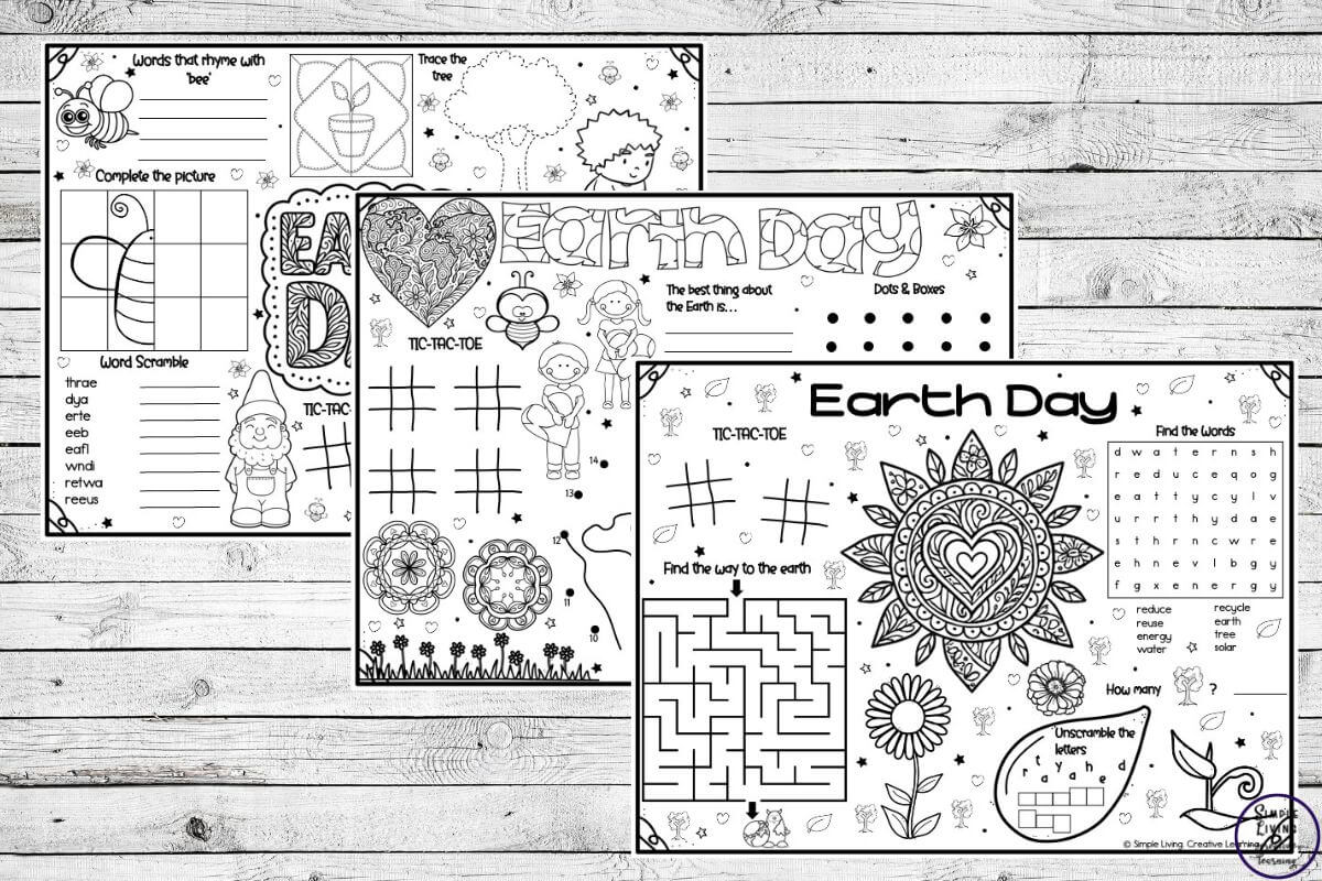 Earth Day Activity Mats three mats