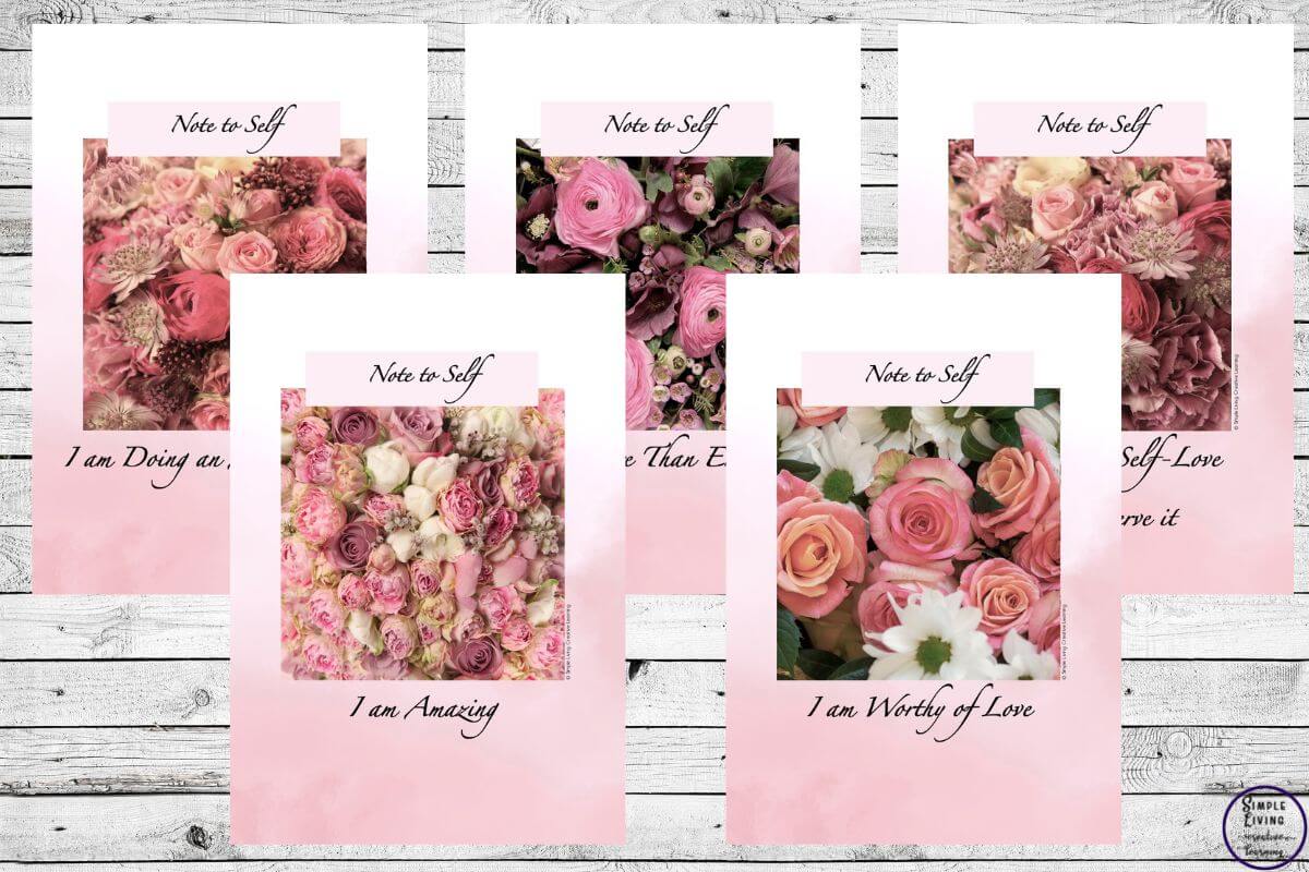 30 Days of Self-Care Ideas for Busy Mums five different posters