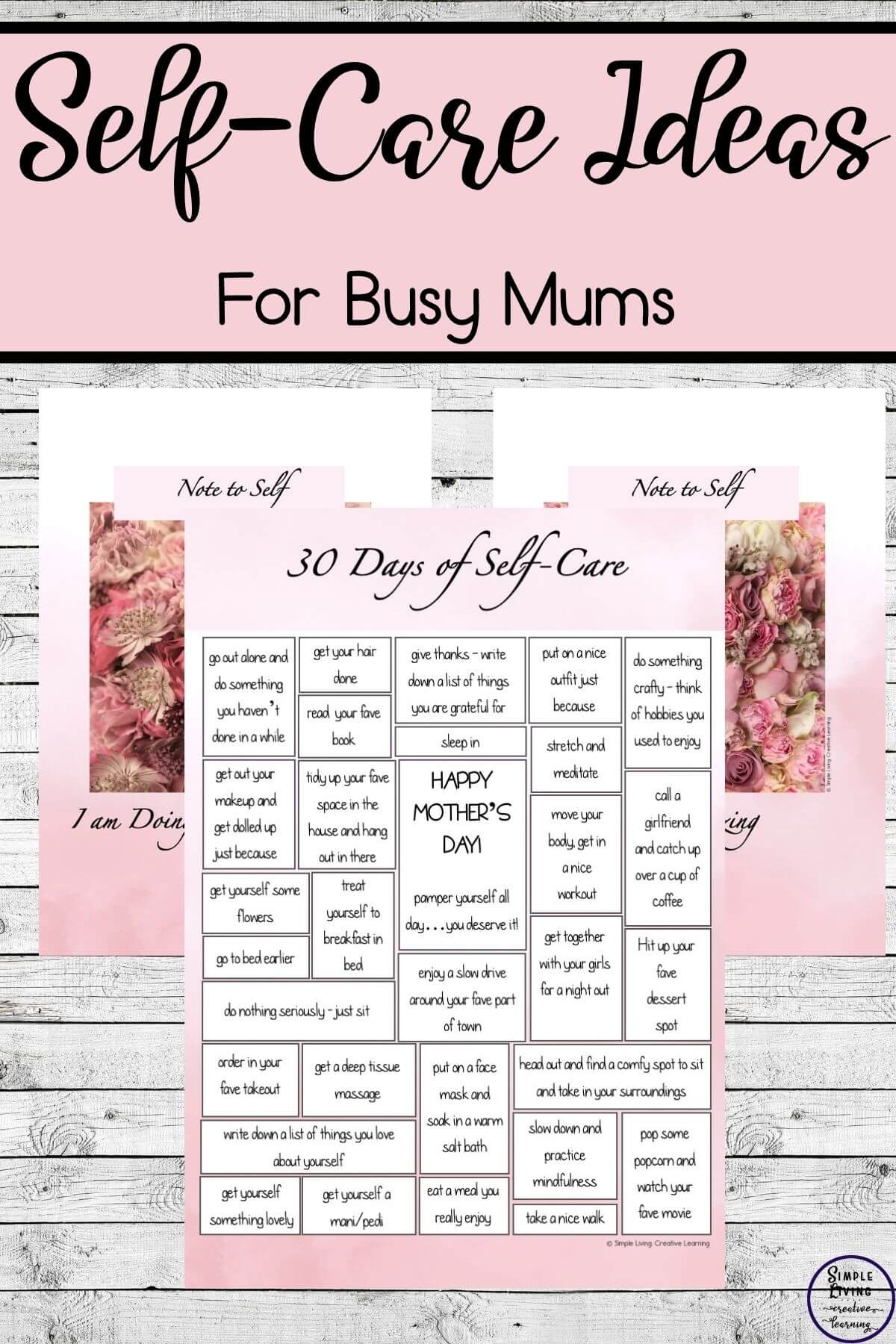 30 Days of Self-Care Ideas for Busy Mums