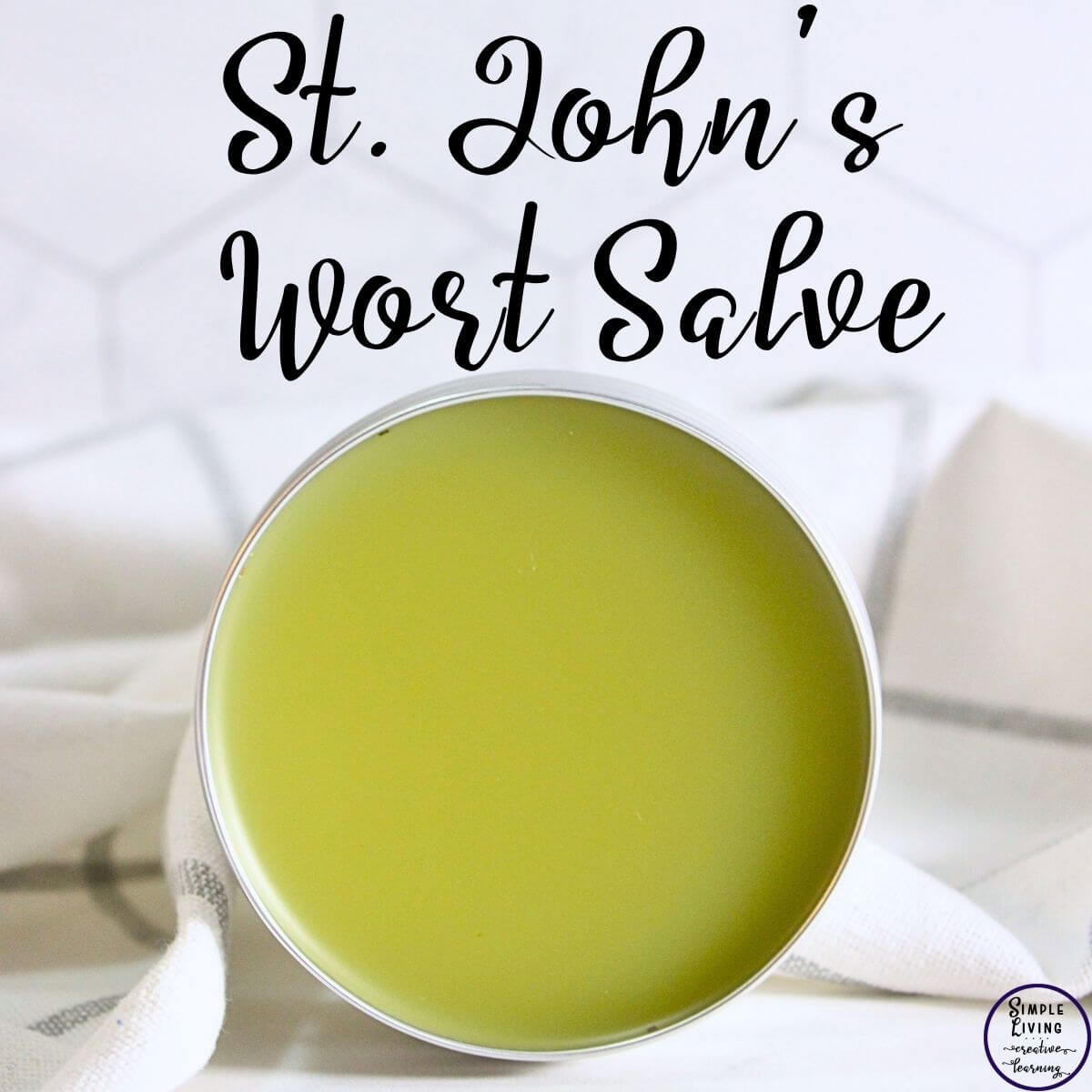 Homemade St. John's Wort Infused Oil and Salve - salve in a tin