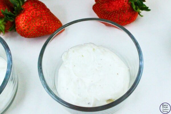 Strawberry Yoghurt Parfaits adding yoghurt