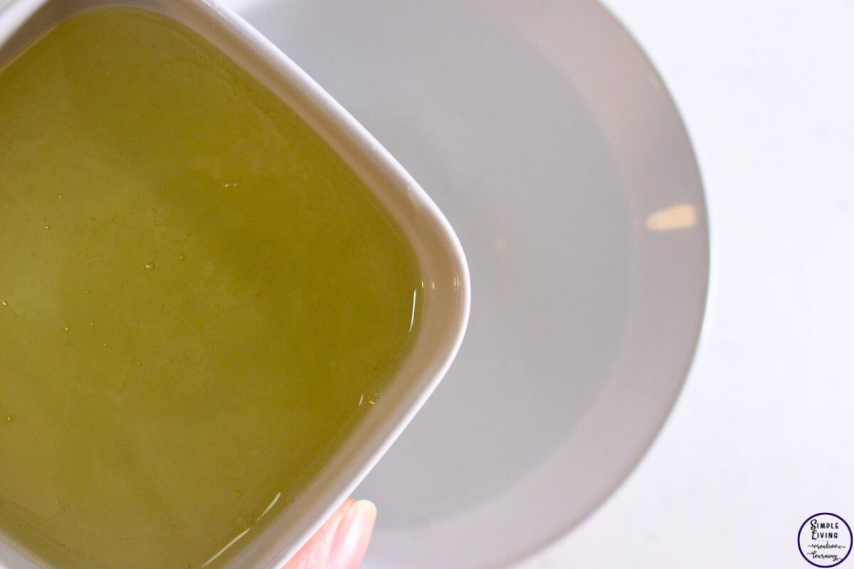 Homemade Toilet Cleaner Gel adding Castile soap