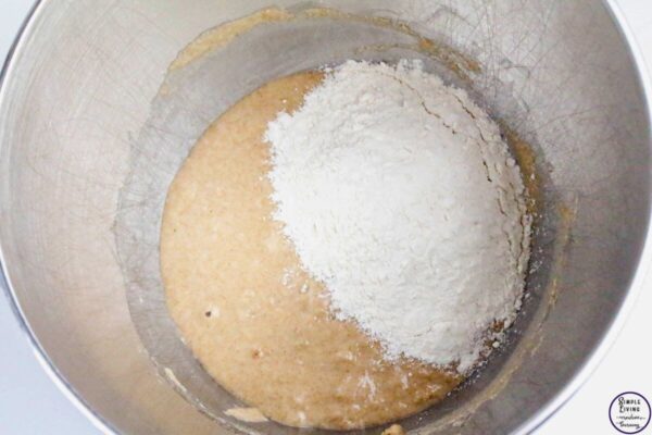 Whole Wheat Dinner Rolls adding flour