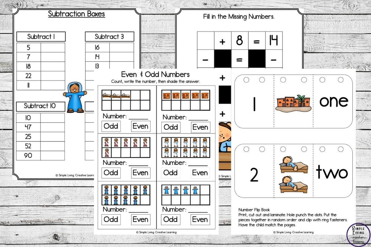 Jesus and the daughter of Jairus printables some math pages