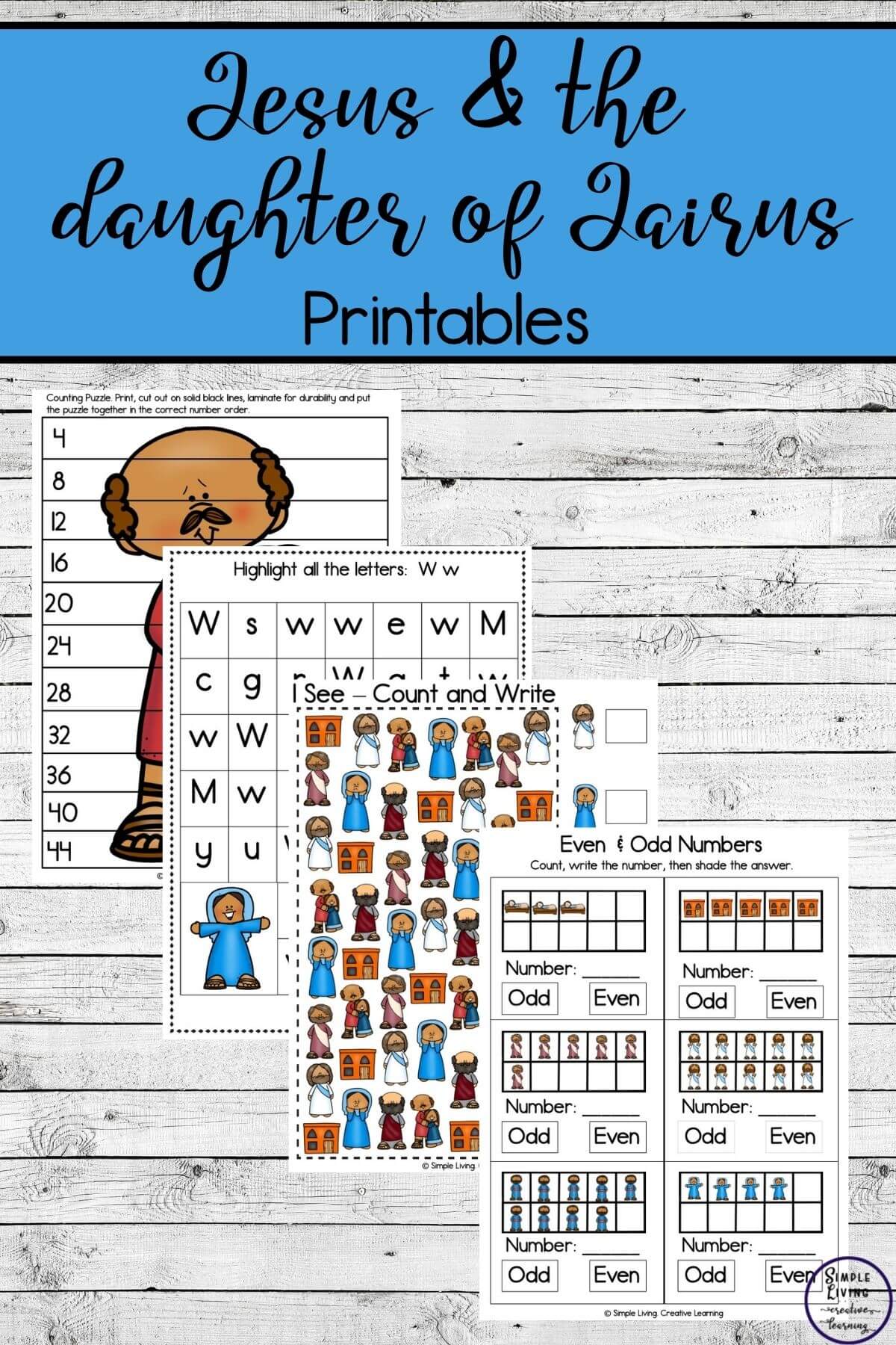 Jesus and the daughter of Jairus printables