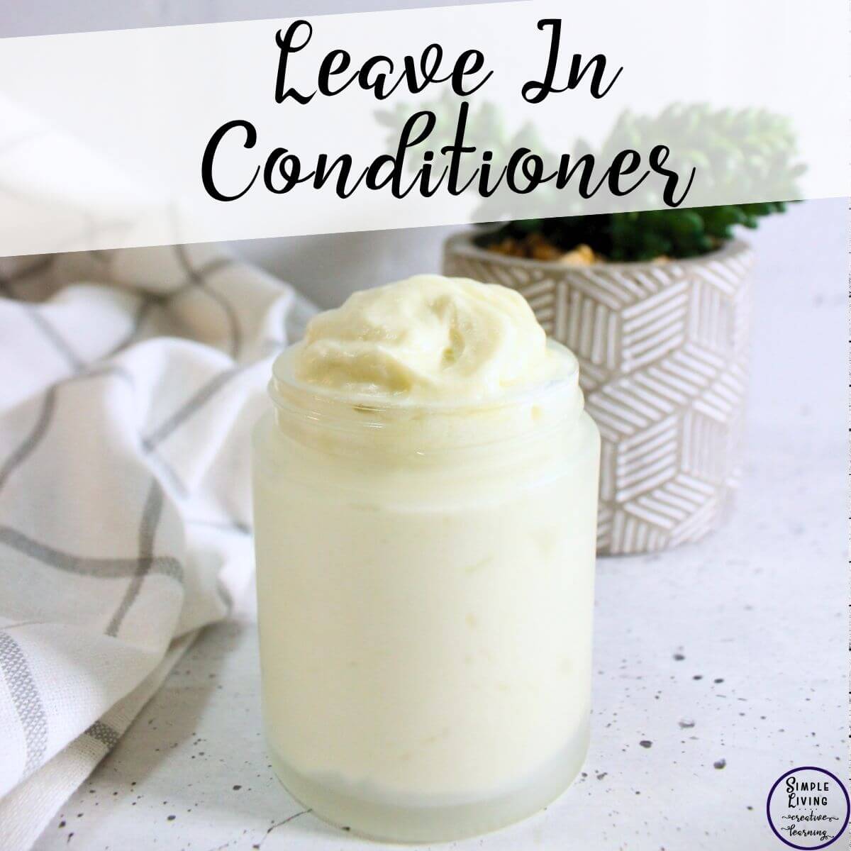 Homemade Leave in Conditioner in a glass jar