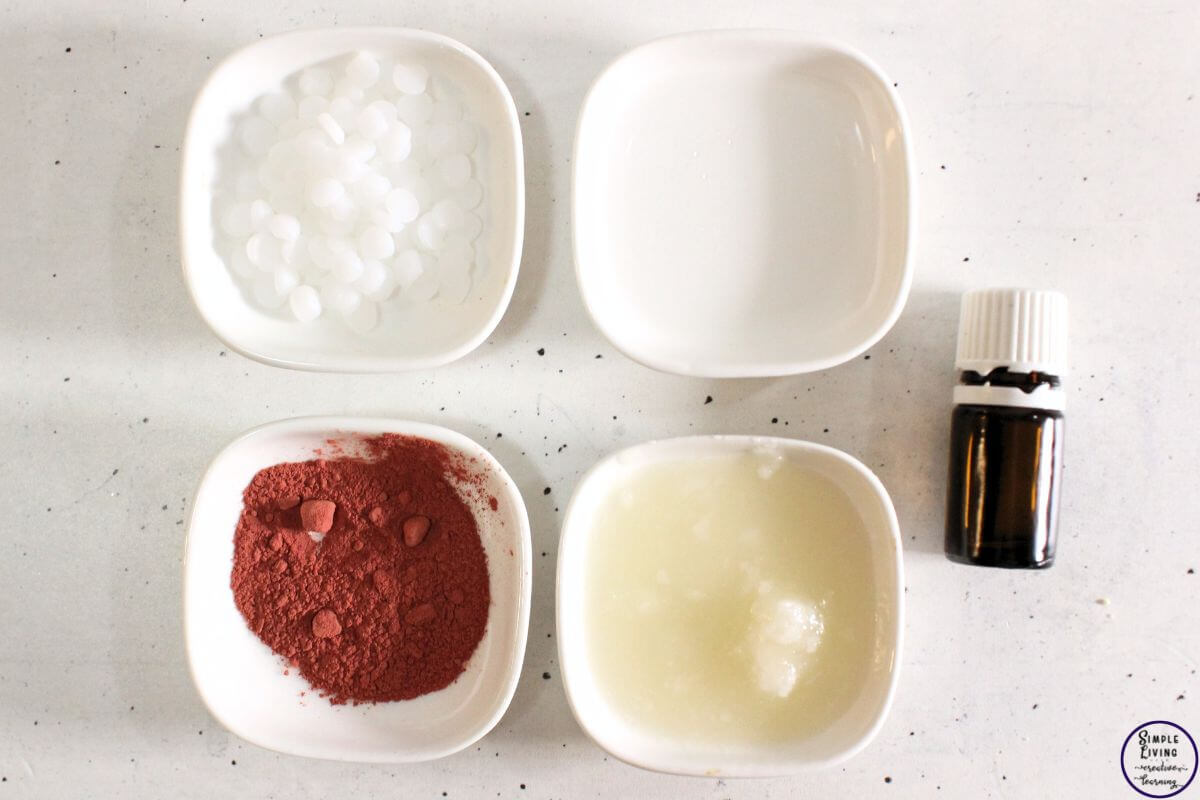 Homemade Beetroot Lip Balm ingredients