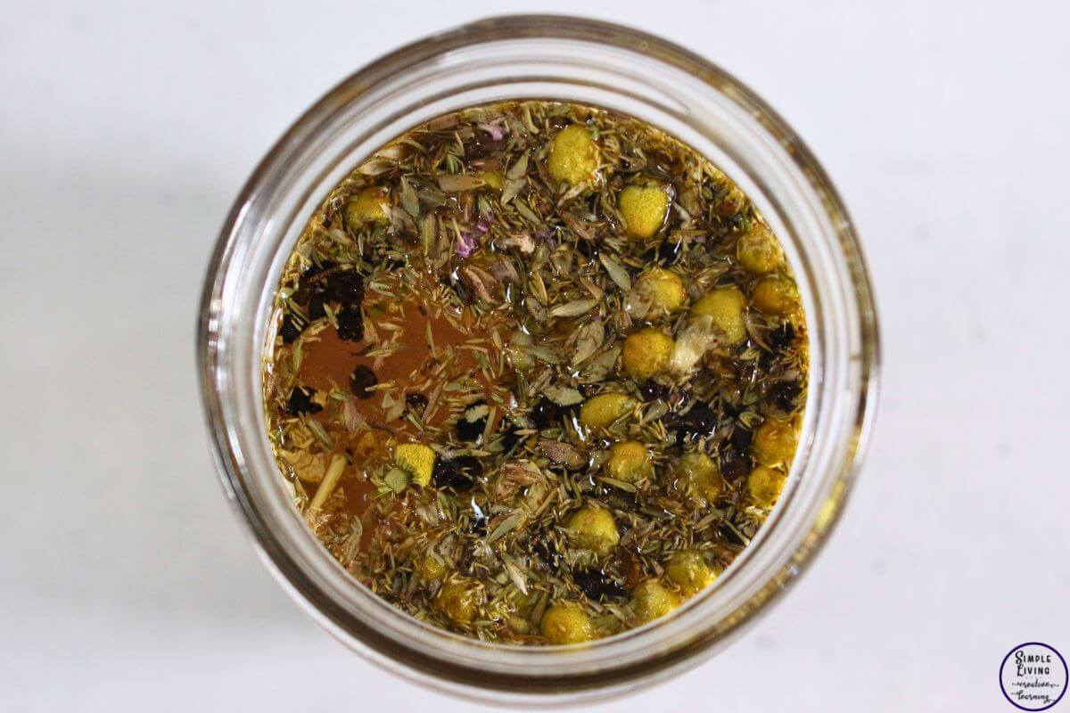 Homemade Cold and Flu Tea pour over boiling water