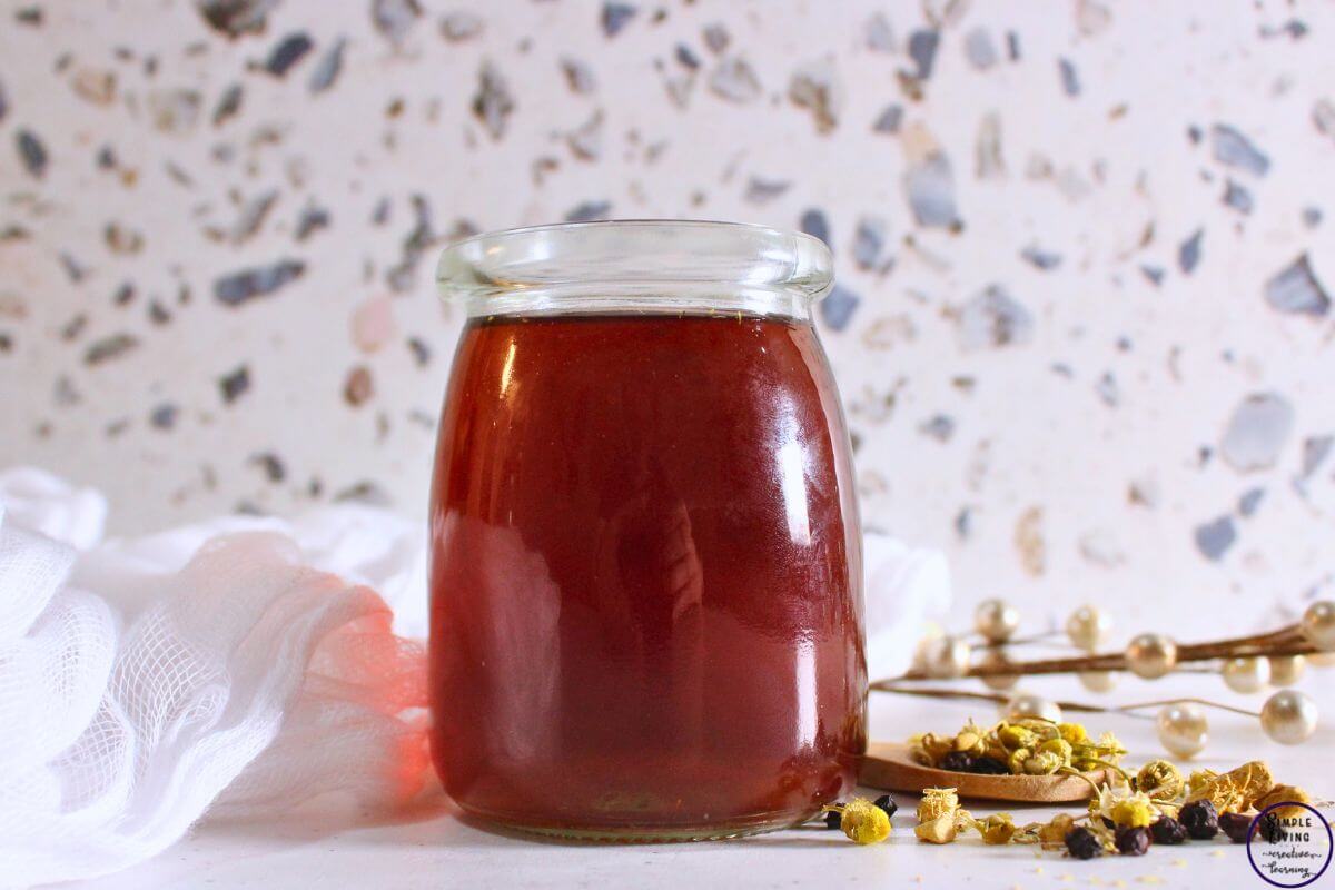 Homemade Cold and Flu Tea ready to drink
