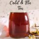 Homemade Cold and Flu Tea in a glass jar