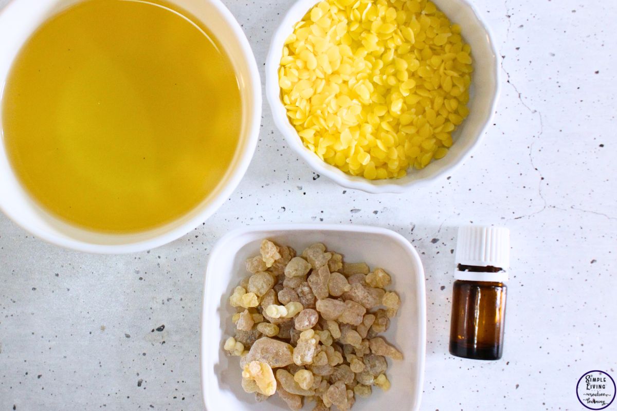 Homemade Frankincense Salve ingredients