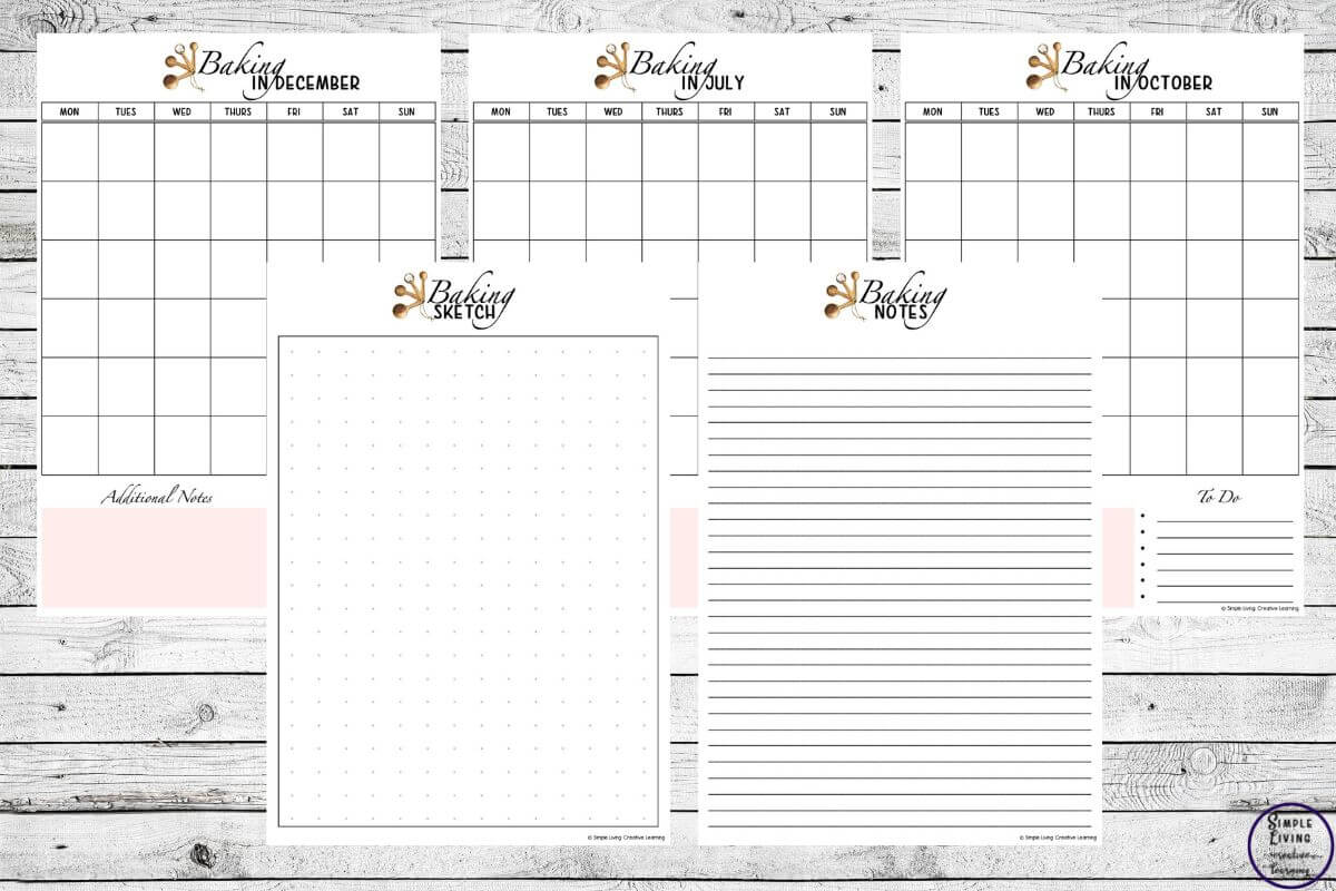 Let Bake a Baking Planner for the Home Baker five last pages
